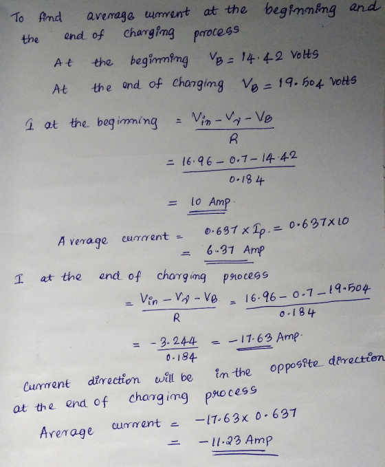 To imd avemage wment at the begimming and the end of chargimg protess At the beginmfmq VBニ14-4-2 Volts At the ord of ch07ging