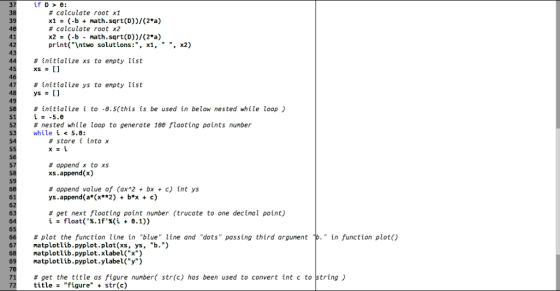 37 if DO 38 # calculate root x1 x1 - (-b nath.sqrt(D)/(2 a) # calculate root x2 x2 - (b- math.sqrt(D))/(2*a) print(ntwo solu