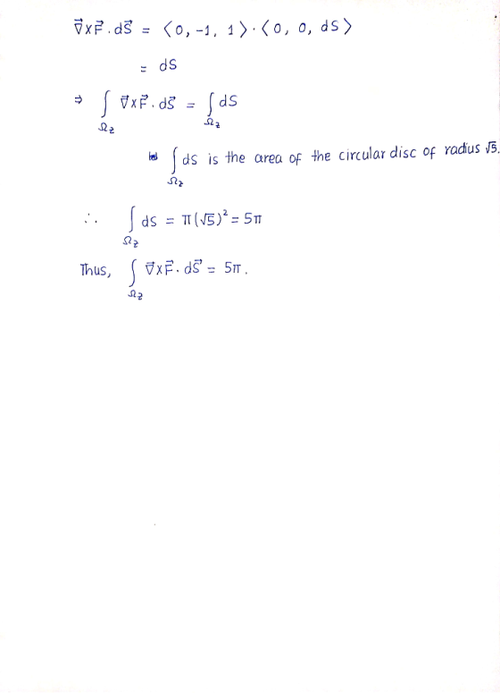 ơxe.ds. 1 〉. 〈o, o, ds) 〈。,-1, dS 2 lds is the area of the circular disc of radus s