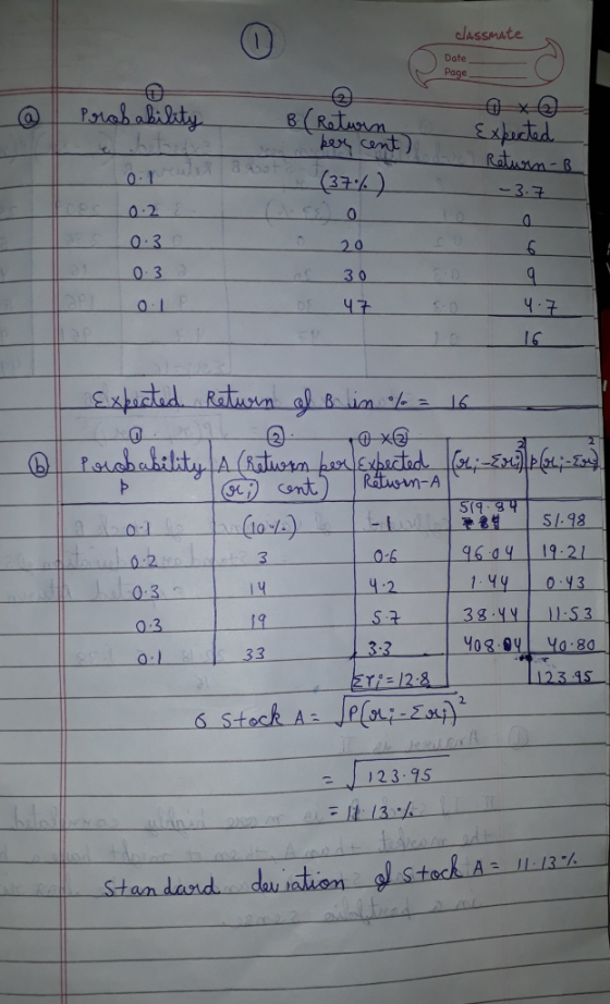 JASSMATE Date Page Porahabikty &(Ralamn ber cent Exretid Ratunm-B -3.F O.30 20 O 3 30 DE 47 47 2P xtud Raturn gl Bim%en 16 x