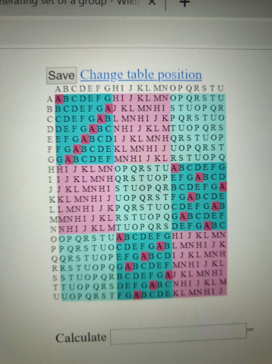 eraung set l d group T VIK Save Change table position ABCDE F GHI J KL MN OP QRS TU DE F GHI J KL MN OP QRS TU BBCDE F GAJ KL