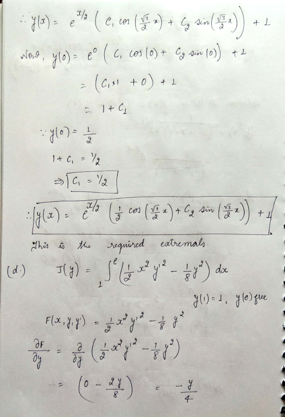 e (40 ) (o)+ Ain (a +0 l + C 1 1+ C 2/3 -) () Ain eguird eatremals 9 ) dox (d) ( 0-21 8 4-