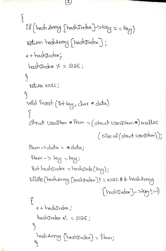 2) ese ++hasんIndex ro NULL;