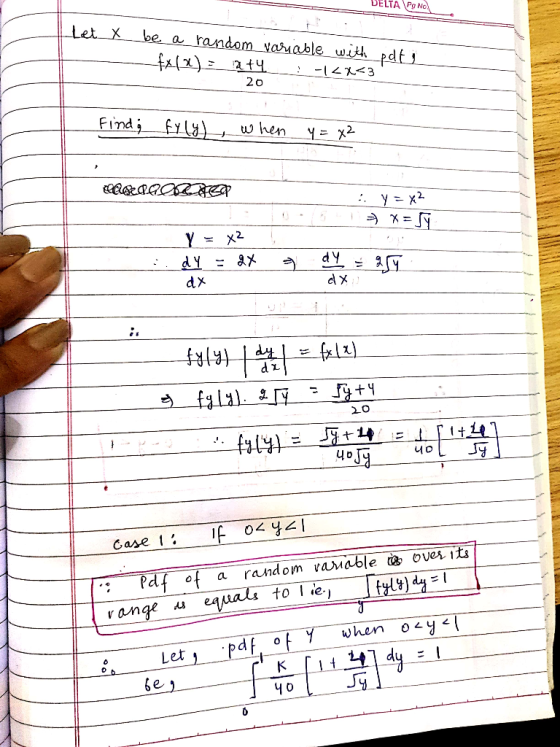 DELTA Po No Lett be, a random-vayable u44-pdtl 20 d* 뿔1 044 Cose Pdf of a random vavableer it e ii