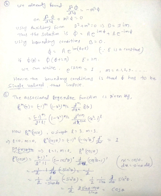 2 28 271 Hen re he boundam conditions (s -Hod φ ha8 to be Single valwel thad imPo 2 sin20 . Sine do