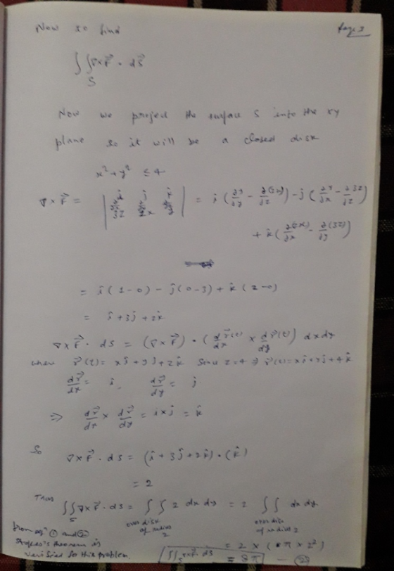 New t e Now We plane So it wi1 4 + dy F( 4- 0) - j0-3)+() dxdy s= (7) Seu ze4 Pro:xi 4 Kr P P So マ×F.ds= (i-$3..CE 2 TAs 2 of
