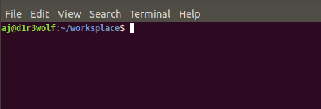 File Edit View Search Terminal Help aj@dlr3wolf:~/worksplace$