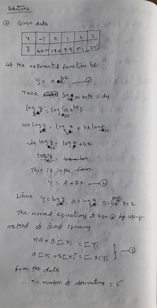 Given data 3 lot tha exponentul fune limbi le 鱼10 , 2 lo Thin i) in the form oa
