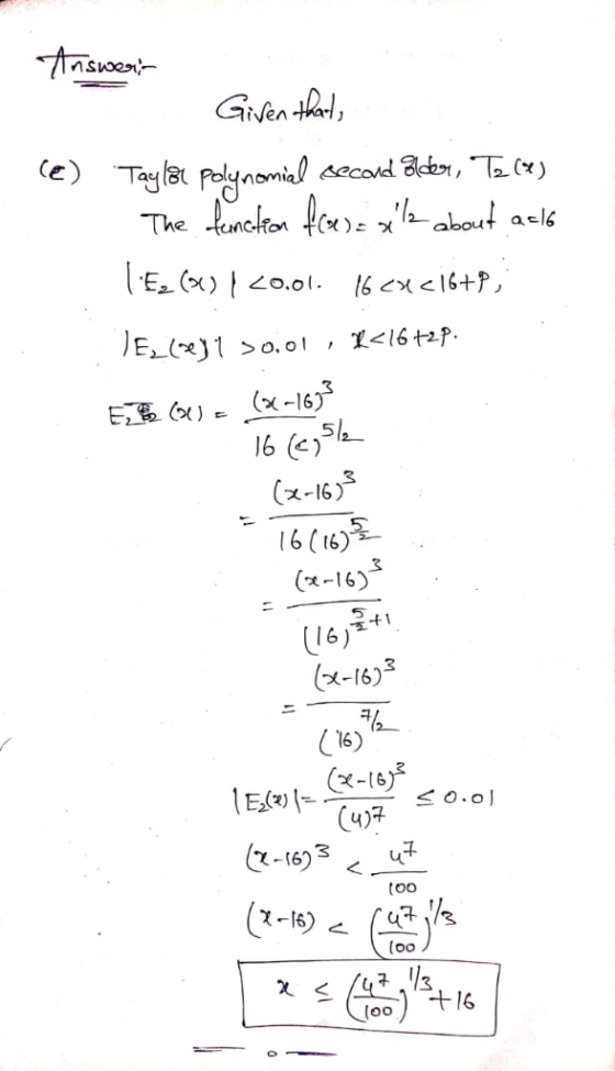 Tay at Polnomaecod ,E.cy Ea (x) l <o.ol. 6 x el6+P, 5 (x-16) 6 (16) (x-16) は一16,- (16)