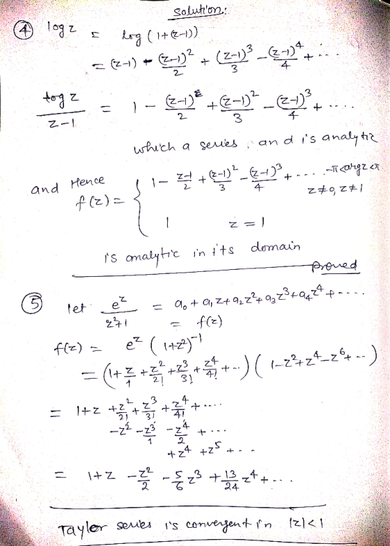 Solutn 수 乙 千 3 乙-1 3 and Hence rsonalytt in,,ts domain 9 2. Tayler seuves cove