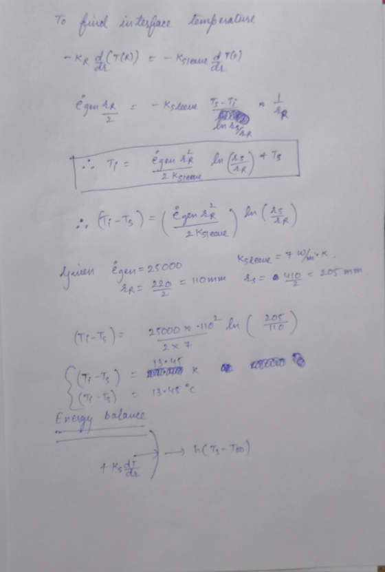 To faiuad dintesface Timp ratiue KR (02)-75 - Ksleeve Ts-T 2 Ts T = 2 Ksreeve :. r-T) =(Epn an(as 2Ksteaue 25000 205 mnm e 22