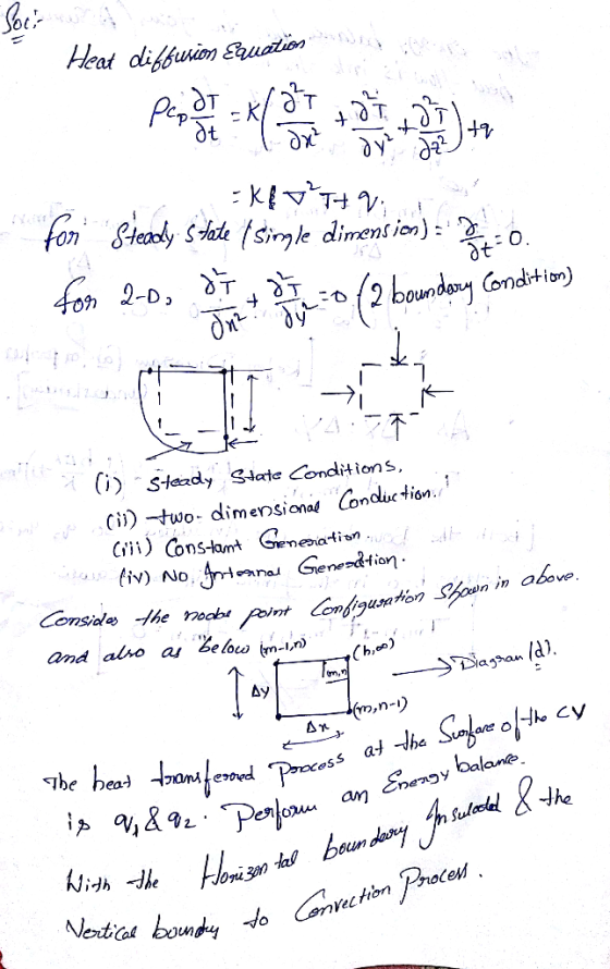 onIsyle dimention) Single dimens ion)- 2 ondtiom) OUn ) Stoady Siate Conditions, Cii) -two- dimensional Contion lón. above. n