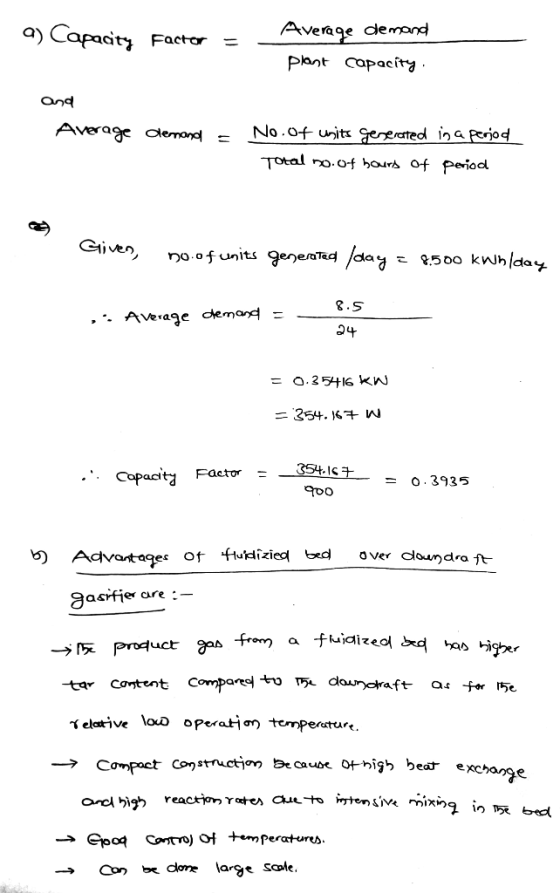 a Capacity Average demand Factor - plant capacfry . and Average odemond No.Of uit gereatted ina perjod Total ro.o-f hours Of