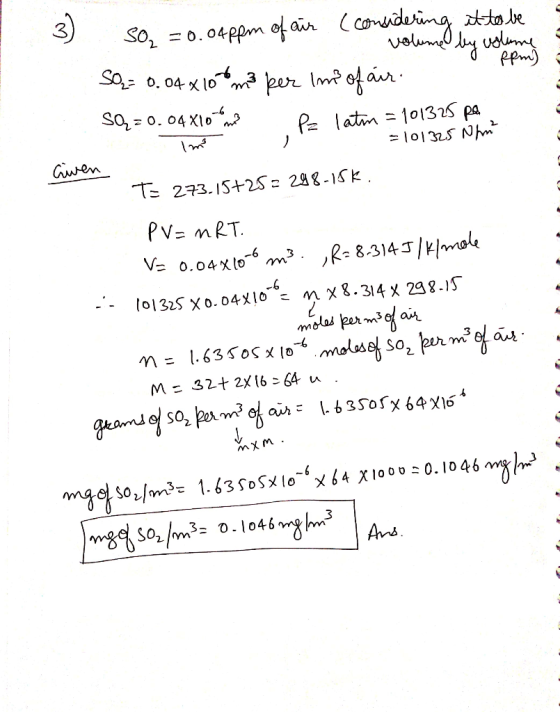 air . 04ppm of valmdby vel ppmy So. 04 x 1om? per Im? 4aur SO o. 04 X1o P latm10132 pa ) - l01325 NMm Gwen T 273.1525: 288-15