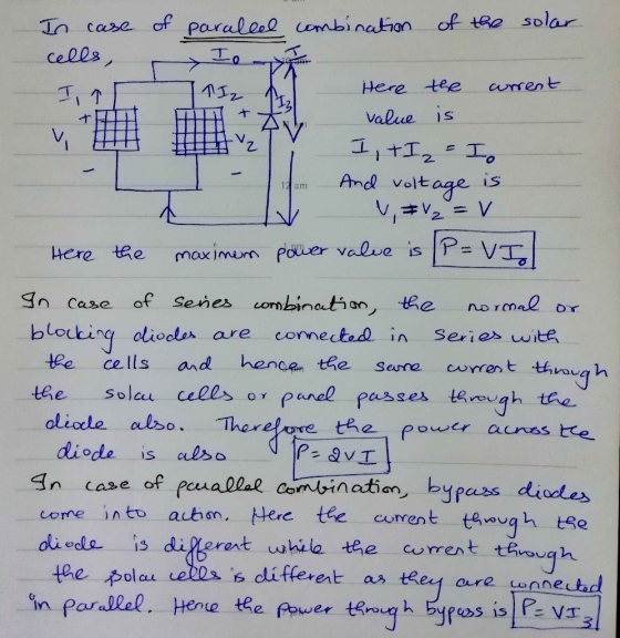 case of paraleae combi nationof te solar Here tee orent 41 value s レ m And volt age Here tRe maximum power valve is P- V Sn c