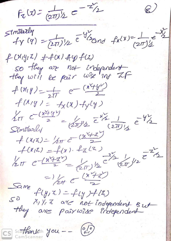 stmitarly ty ) not SO tay oti be fair wse nt ZF (M) fAry tx)fylq 2 217 Ens e Similanly 2. Same PL)flyt2) not independent Pa