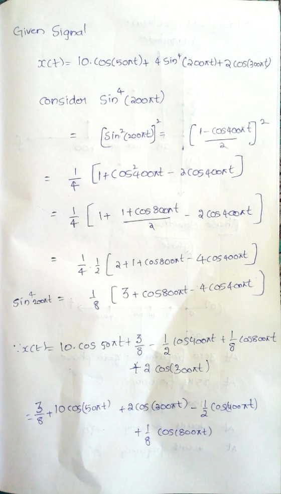Given Sigpa 4 Considet i ort -. cos 400 4- 8