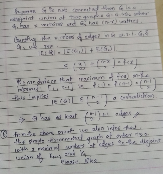 ppoRQ Gis not conn edec 유m 2 We con dedu ce that maximumon-e his implies a conhsa a-has- t-fm) n-I -edges-f at leas m-he cbav