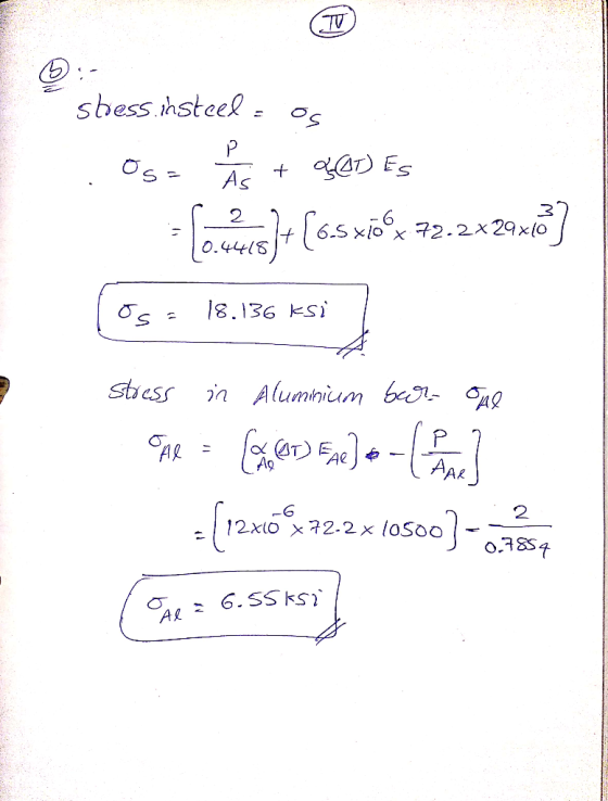 TV sbess hsteel dEs As 3 2 -6 xo x72.2x29x(0 0.44418 8.136 ksi stiess in Alumnium b- g --n P AAR AR Ae Ag 2 12x1o 72-2x (0S0O