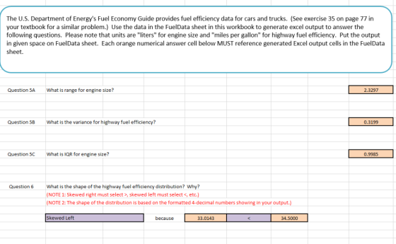 The U.S. Department of Energys Fuel Economy Guide provides fuel efficiency data for cars and trucks. (See exercise 35 on pag