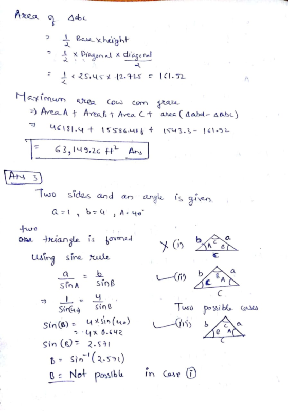 kea Tu sidas and an are is given Onu tciangle is bovma llsînq sine tule Tu poi ble Cases Sir@ine sin (B): 2.5 S (2.5 B: Not p