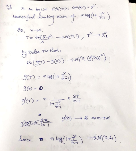 E(K), Van D X1-Xm be Lid fond Nant bo diobn o T Ts Delta method, N(0, 9Tmle( 9(0)= 0 m. go) asm lomce 1-4 n-1