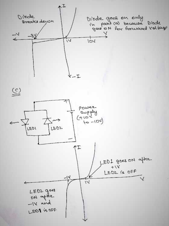 个工 on only past ca) becauwe Diede Breaks dousn in NV ㄟˇ IOv c) Powez- to -to LED I LED2 LED2 1k off INN DN -I ad