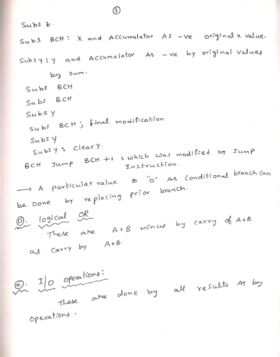 3 Subs BcH: X and Accumulator As -Ve oigna x value Subsy :y and Acmulatov sv by original value ors o- sum Sub BCH Su bs cr Su