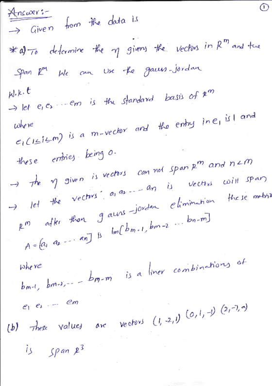 nCcoer → Given fom dda is 0 very Vechs in R w.k.t → let e, e) . on is th standard basis of; eiU느tm) is a m-vechY and tho en