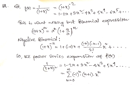 -2 wis i uhat nowng bnt Binomial expression inomial n ) + )-n) +2) t 21 So, e poer eries expansion of fa) (mti)