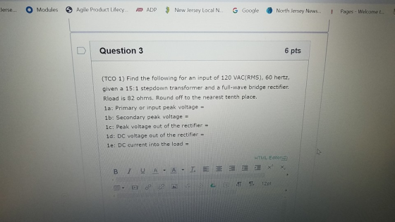 O Modules S Agile Product Life y erse... ROADP $ Nevlersey local N. G Google a Northersey Nev. Pages. Welcome. me t Question