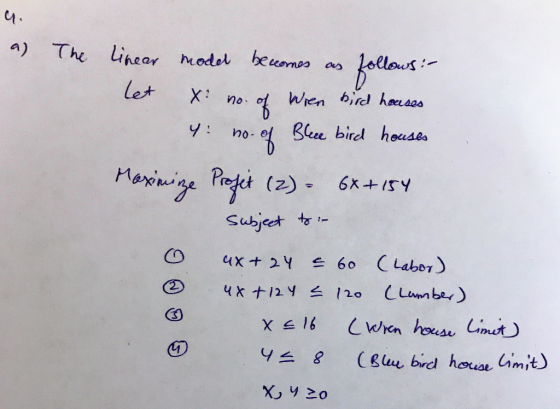 1. a) The linear modal becearnpaaskoele Y: no-억 ekle bird houses X y 20