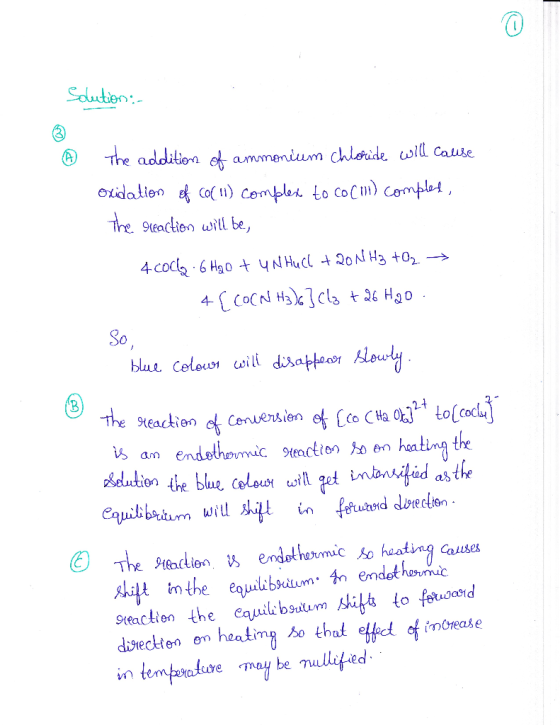 0 e addition et arn merdum chlaide cold cause the suactien witl be, blat Celoidis the is an endothomwic reation en adation th