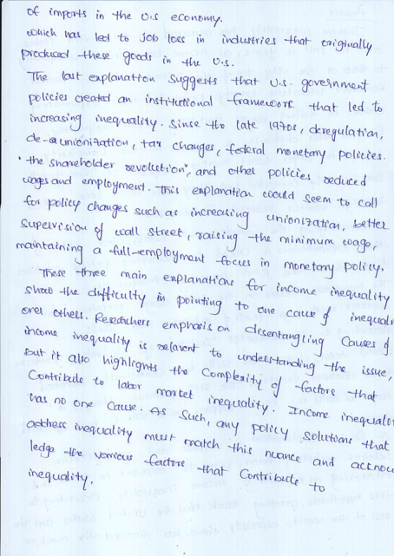 of imports in the o. economy The lout explanatton Suggests that U. govenmost Gameoorc that led to icteted an instt-turtional