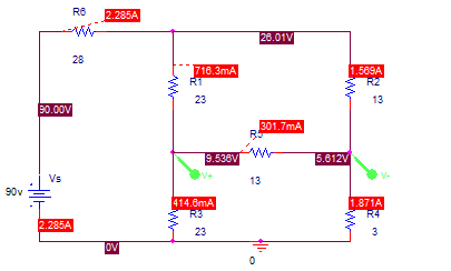 R6 2285A 28 18.3mA 13 23 V- Vs V+ 13 14.8mA 23