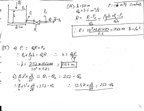 22 ms R= - h- 2.S (13 a) P QR+Po h R *. 252x14208 1 252 X Jt 202 -a : 12.57d