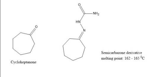 -NH2 HN Semicarbazone derivative melting point: 162 - 165 °c Cycloheptanone
