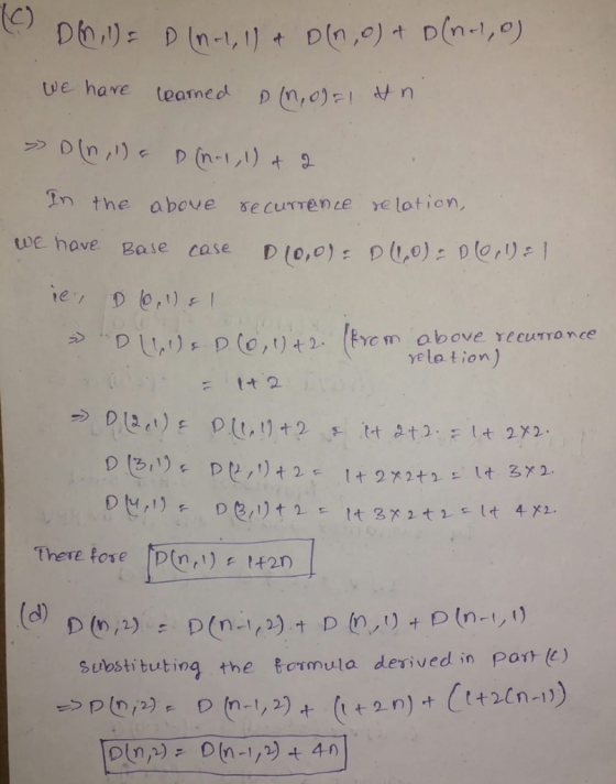 Ue have teamed m(n,0% n Inthe above se currenze elotion, above recurrance yele tion) (bem D 11,); D(0,t)+2. tt2 ,リー142n1 The