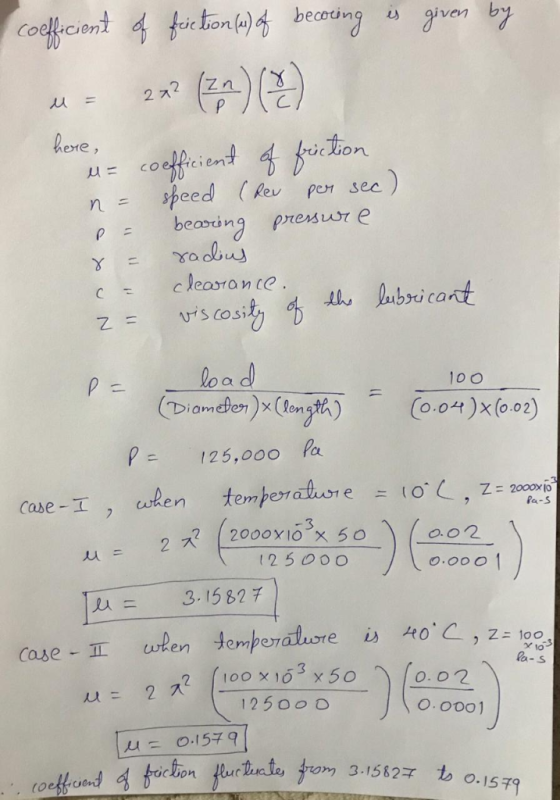 c ton (a) becoting i givenb Coericion here nspeed (Rev per sec) ρ= bearing pre-sur e 10 0 X (o.o2 P125,00o Pa Pa 3 굿 ( 2000X1