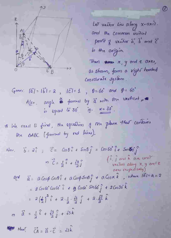 L eiTers Lies X-axis Al andl the Comman iniho PoriniuTo a omd Onigin in the Than X, y ond z axes X as shaun, fom ghr horded 6