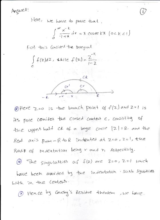 0 tele, h have to prove tuat 2 CR Cr 2 SHeve z-o is te branch point of (z) and 2- is Hs pole cenider the Closed Covteus c, co