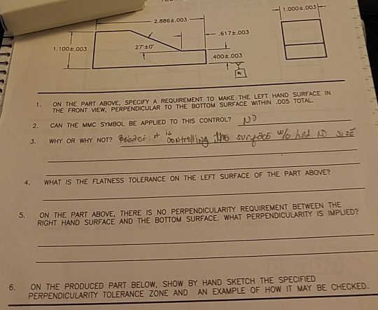 1.000±.003 2.886±.003- - .617±.003 1, 100 ±.003 400土003 . ON THE PART ABOVE, SPECIFY A REQUIREMENT TO MAKE THE LEFT HAND SURF
