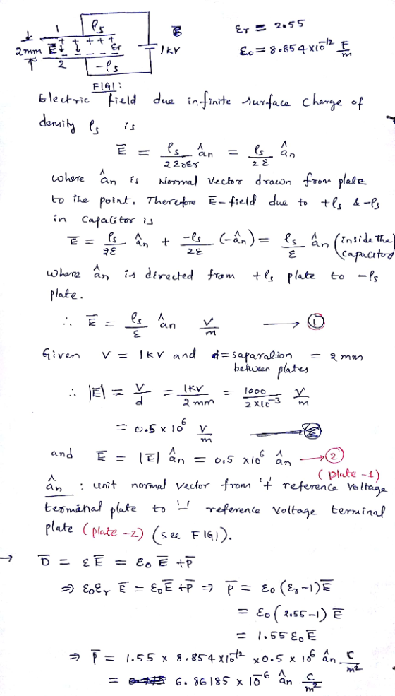 2.55 と FlGI whare an fr Normal Vector drawn from plate to point. Theret E- ftels dua to tts 4-t, Plate ate, |티 plate-) tesman