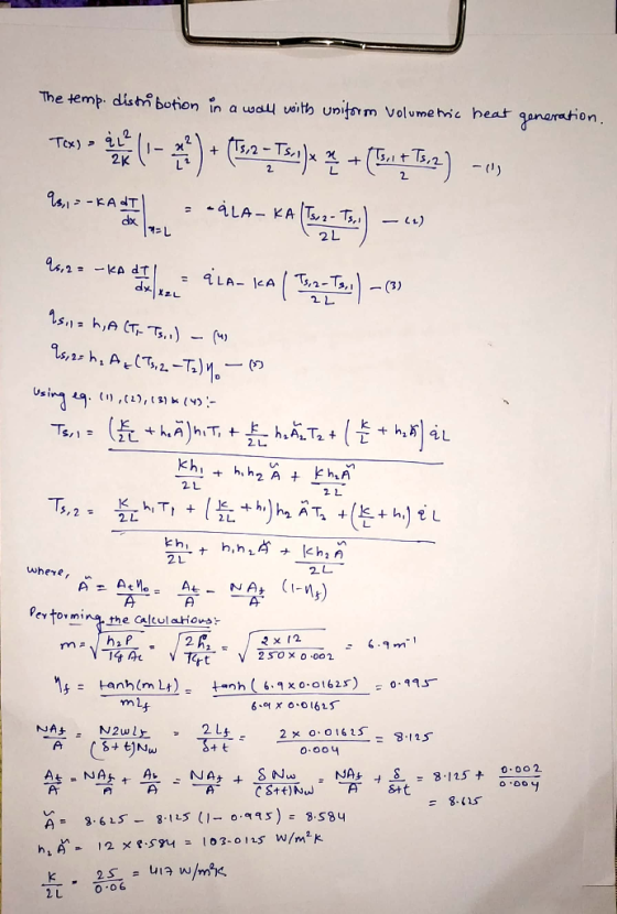 The temp. disi botion in ganeration a way with unitarm Volume ic heat 2 Ts,2 Tex) ISI+TS,2 -1 2K 2 2. s-KANT dox L aLA-KAT,2-