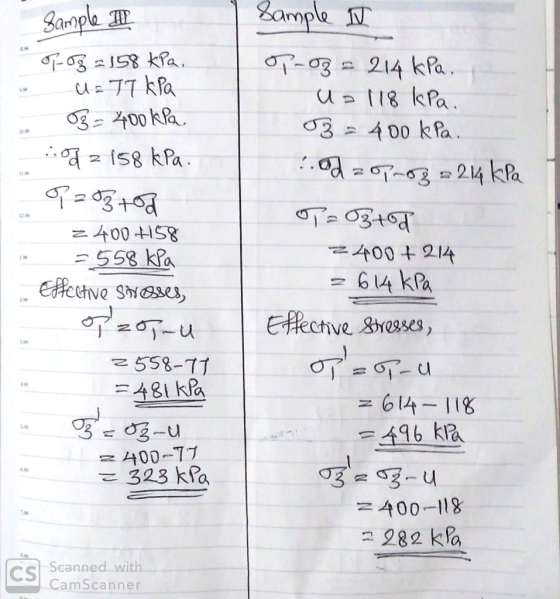 Bample ar 8N a. gs,400 ka, «g 400 kA. to ·400+158 -553 kla 1M 614 kPa 29 558-1 = 481 kPa 614-118 496 kia 590 3 400-7ブ 323 ksa