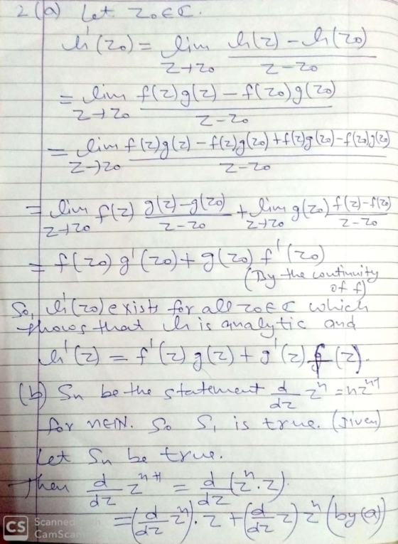 2 (A) Let aEC て-Z。 + Z-70 Z-Zo (Dy the Loutineity exish for allzfwhich horer tlradt ulis analuytic aud (Sn belue teteuret d Y