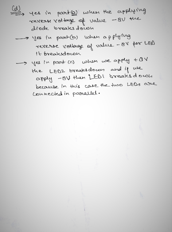 Q) cohan the appli value -8U the e& tn diode breaks dous ーーク 널es ìu^ past ces uskon ube.opeu d tav because tn hus case the ti