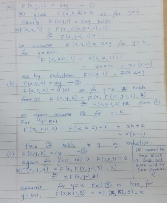 2 F() () so so agaun assume For yeKt1 thus holds yby induct ion (3) cannot be znduct ion 3 true Since aun euen hold for d) f