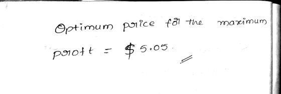 Optimum poiice fa the maximum $ prott 5.05