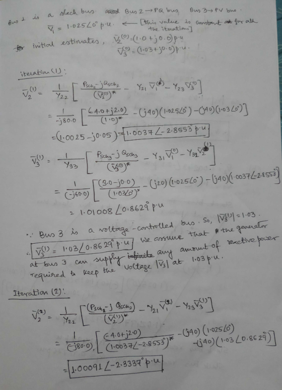 a leck bus CrS Bus 2 Pa bus is Aus 1025L0 pu. this value is Gmott a for alk the ituatin iwtial estinates, -0jo.pu itelatian C